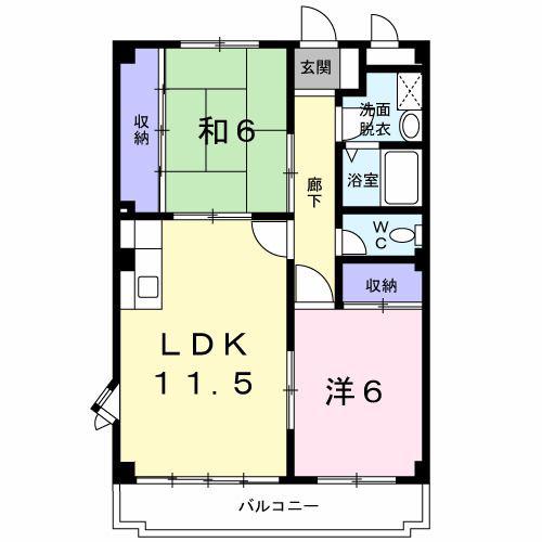 アーバンドリーム(2LDK/2階)の間取り写真