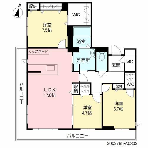 メゾンシレンス大濠(3LDK/3階)の間取り写真
