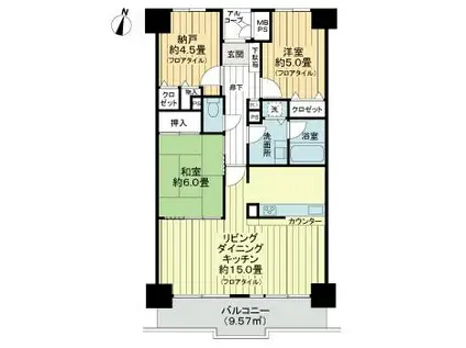 ライオンズプラザ大宮(2SLDK/10階)の間取り写真