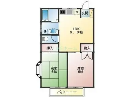 アリストハイツ(2LDK/1階)の間取り写真