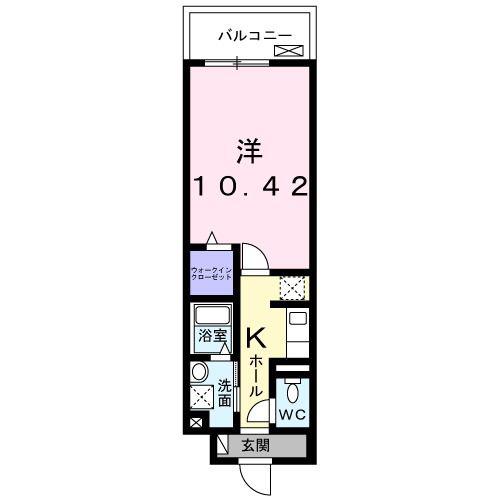 ボンサンテ南千里(1K/2階)の間取り写真