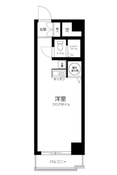ライオンズマンション麻布(ワンルーム/4階)の間取り写真