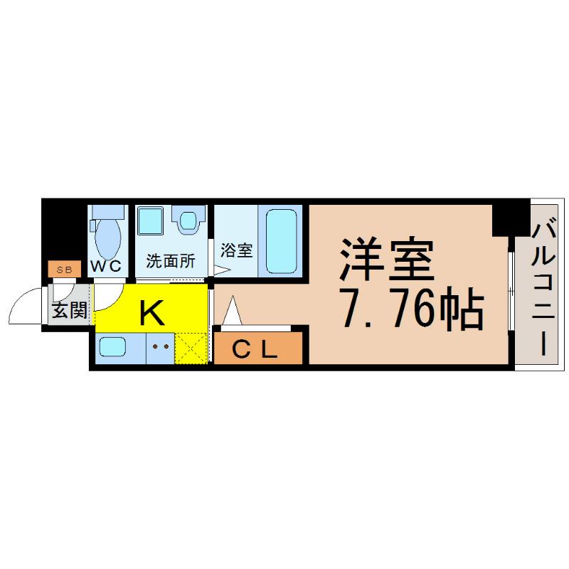 ARTIZA東別院(1K/10階)の間取り写真