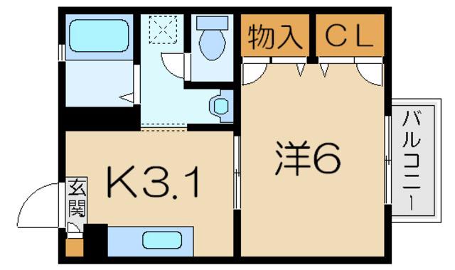 カーサカナマキ(1K/2階)の間取り写真