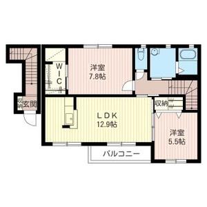ヴィータ・ヴァロール(2LDK/2階)の間取り写真