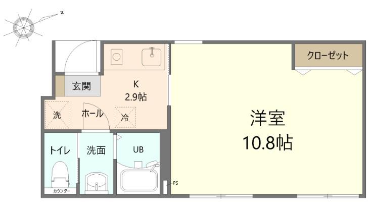 ロイヤルハイツ白楽参番館(1K/1階)の間取り写真