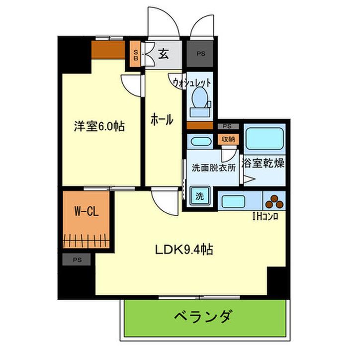 シークリサンス神戸(1LDK/8階)の間取り写真