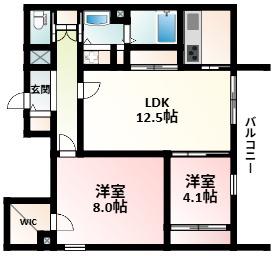 アスール江坂3RD(2LDK/14階)の間取り写真