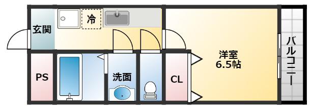 ルナアーク ファースト(1K/4階)の間取り写真