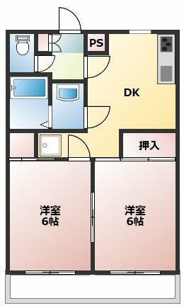 パストラル追浜(2DK/1階)の間取り写真