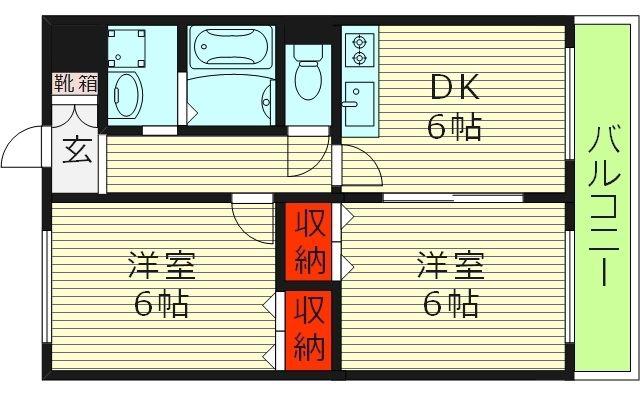 Mプラザ城東六番館(2DK/7階)の間取り写真