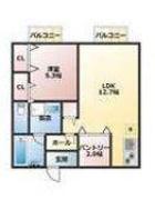 パルハウス御幸 A(1LDK/1階)の間取り写真