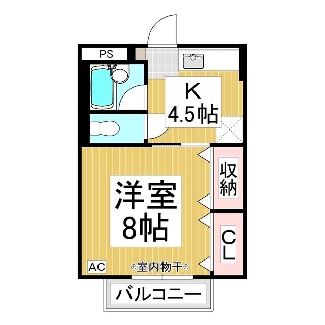サープラス岡田(1K/2階)の間取り写真