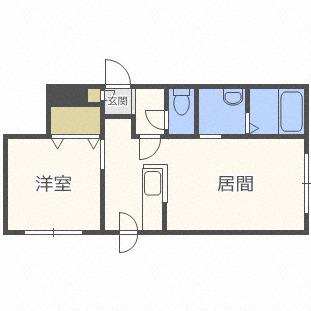 デイズ元町(1LDK/3階)の間取り写真