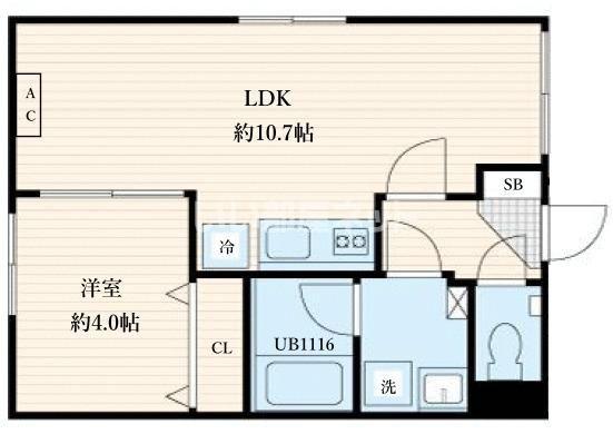 ALATO森下II(1LDK/5階)の間取り写真