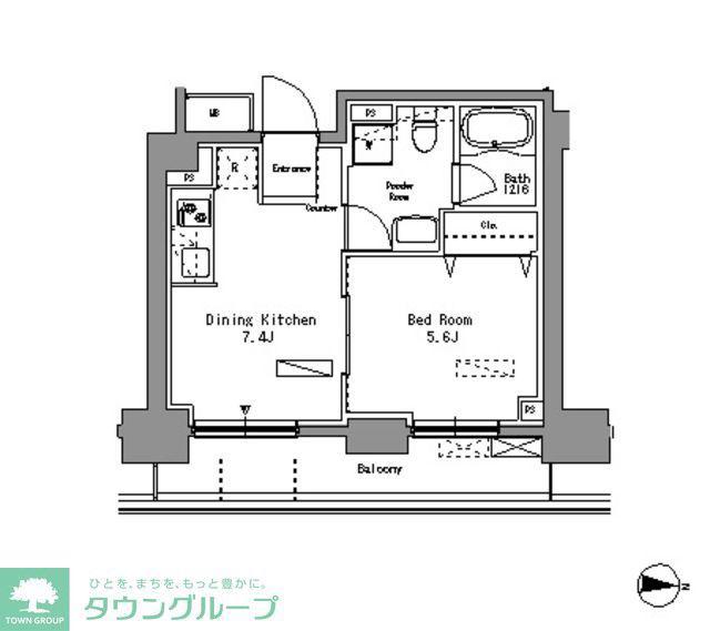 パークアクシス錦糸町(1DK/5階)の間取り写真