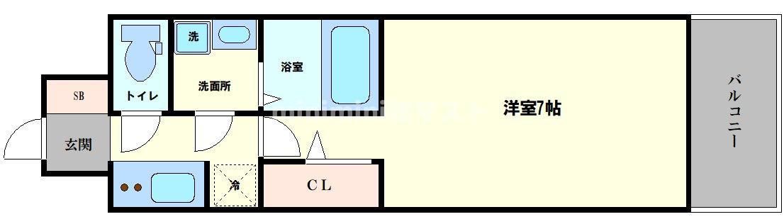 S-RESIDENCE大阪同心(1K/12階)の間取り写真