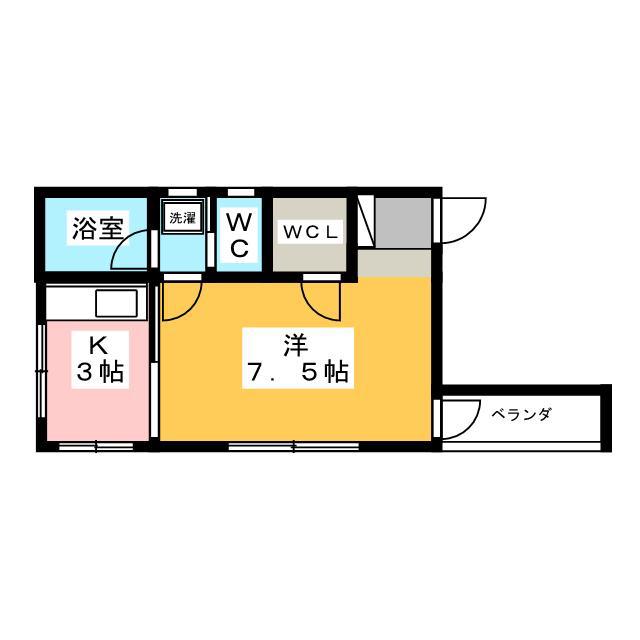 ルミエール横浜(1K/1階)の間取り写真