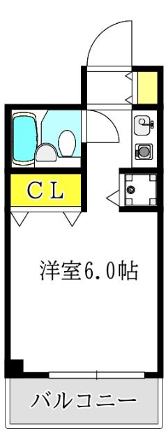 ゴックス南森町(1K/8階)の間取り写真