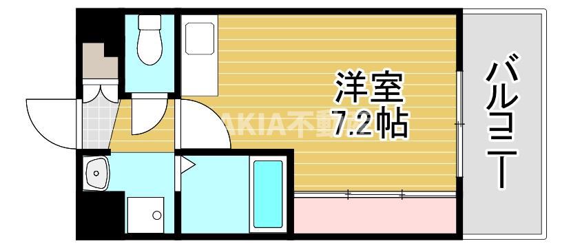 ヴィラレスト(ワンルーム/6階)の間取り写真