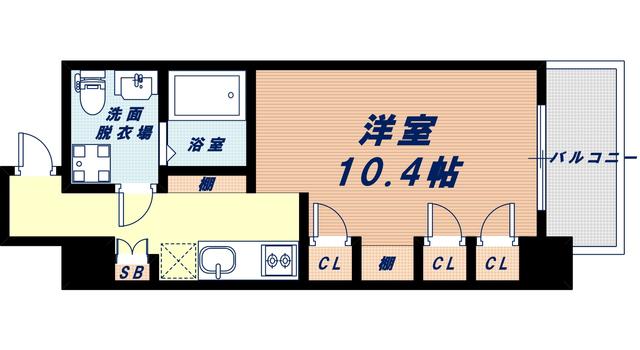 ラナップスクエア難波II(ワンルーム/3階)の間取り写真