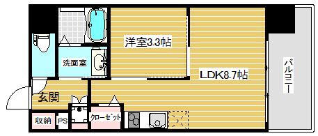 エイチエムレジデンス(1LDK/3階)の間取り写真