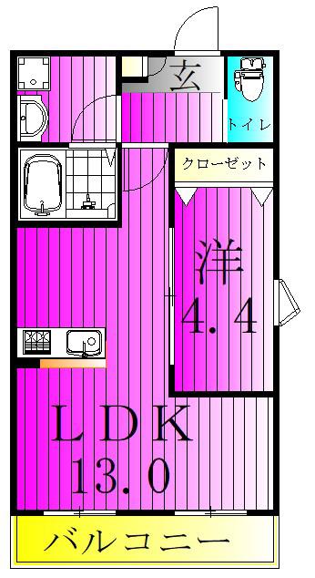 シエーナ北小金III(1LDK/2階)の間取り写真