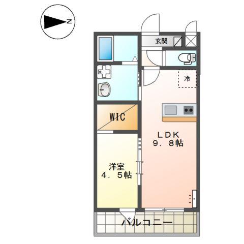 TAKUJI(1LDK/2階)の間取り写真