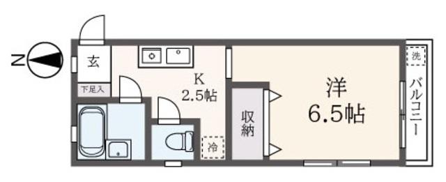 ローヤル久我山(1K/2階)の間取り写真