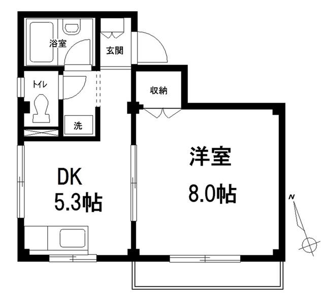 メゾン豊(1DK/1階)の間取り写真