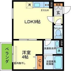 BADGE YATA(1LDK/2階)の間取り写真