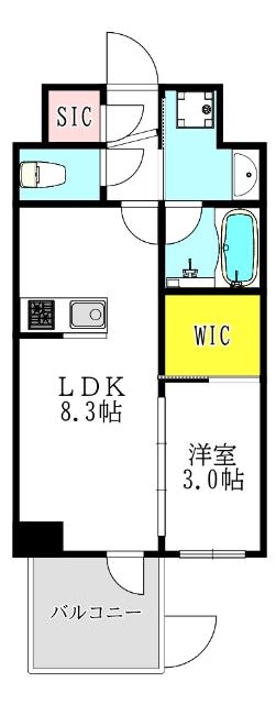 セレニテ東梅田アリエ(1LDK/7階)の間取り写真