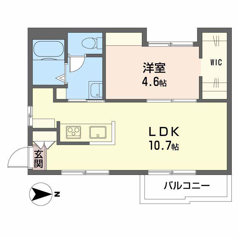ファミールYAMAMOTO(1LDK/2階)の間取り写真
