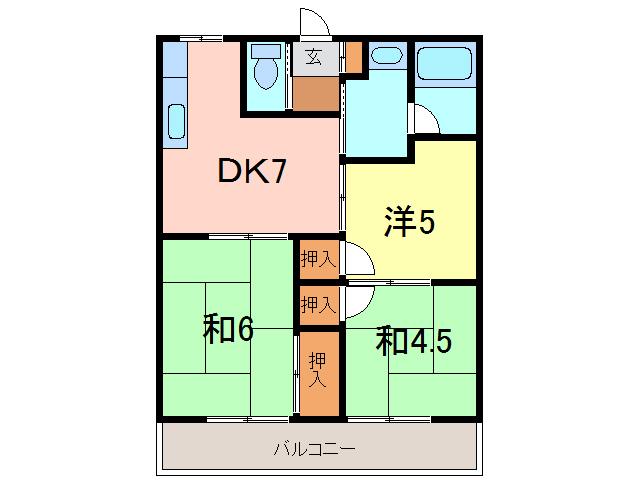 トモエハイツ(3DK/1階)の間取り写真