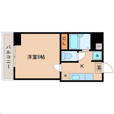 アワーズバリー(1K/2階)の間取り写真