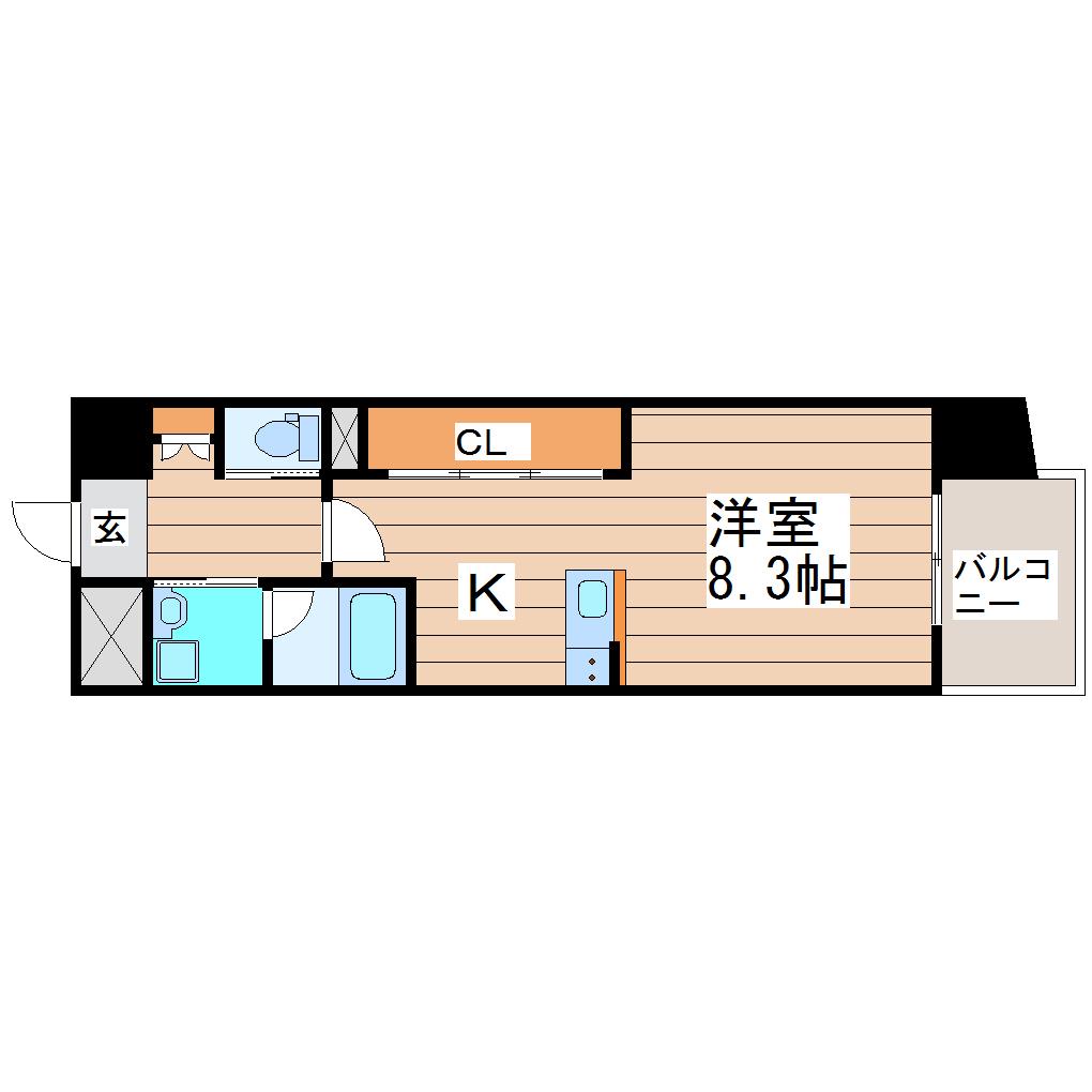 フォーレストユイIII(1K/2階)の間取り写真