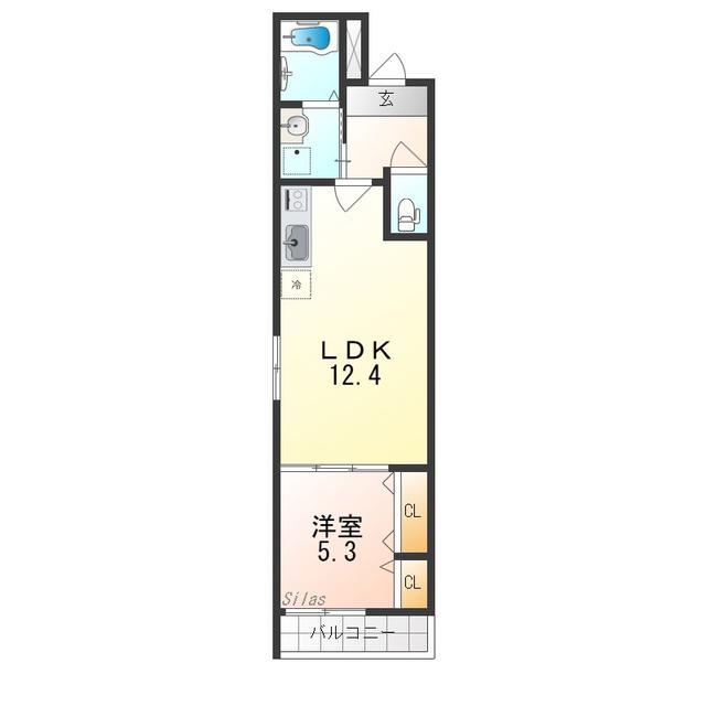 フジパレス今川公園V番館(1LDK/2階)の間取り写真