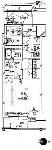 ガリシア高円寺(1K/6階)の間取り写真