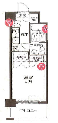 CLUB ORIENT BLD NO.81 AMARIGE (1K/2階)の間取り写真