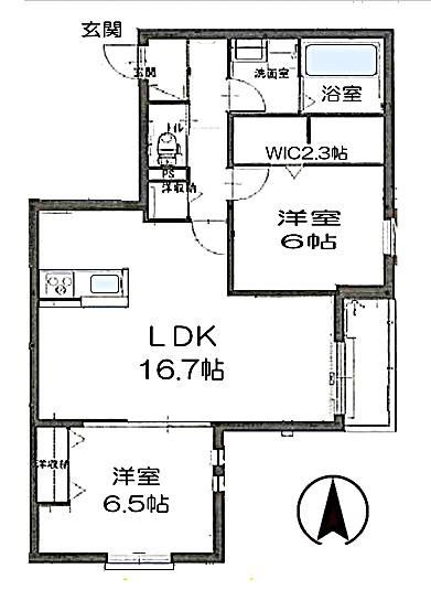 サザンハイツ元町(2LDK/3階)の間取り写真