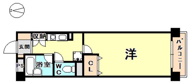 ハイツ北夙川(1K/1階)の間取り写真