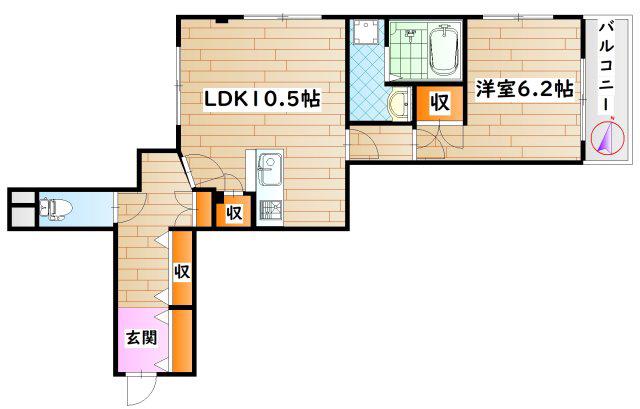 THE DYNA 溝の口(1LDK/4階)の間取り写真