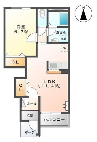 コーポ・シュウ(1LDK/1階)の間取り写真