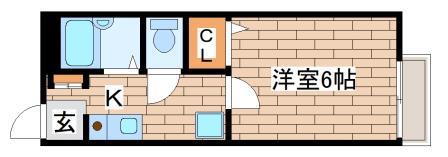 ビーライン須磨(1K/1階)の間取り写真
