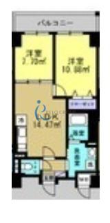 リアライズ今里南(2DK/7階)の間取り写真