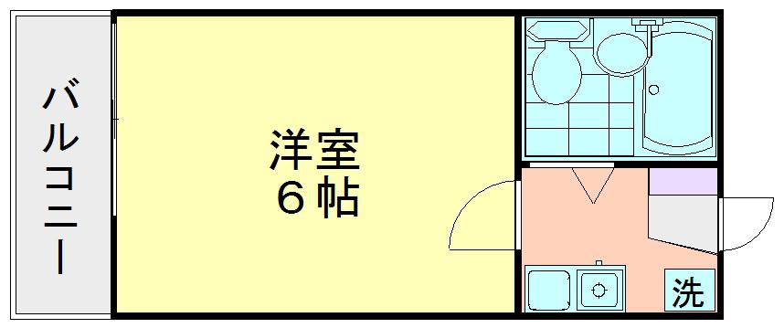 ウイングコート萩山(1K/2階)の間取り写真