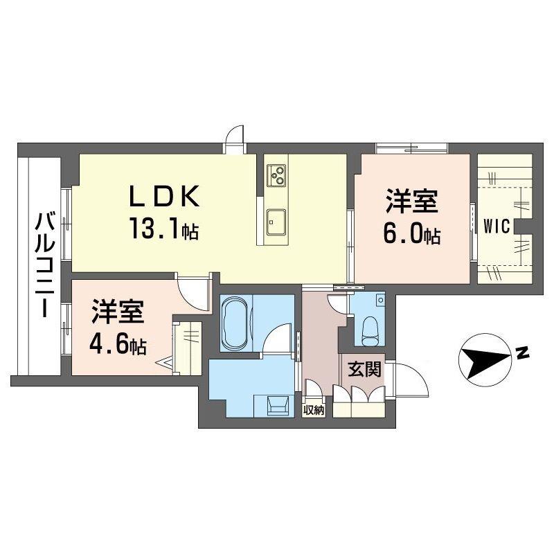 ルミナス中葛西(2LDK/3階)の間取り写真