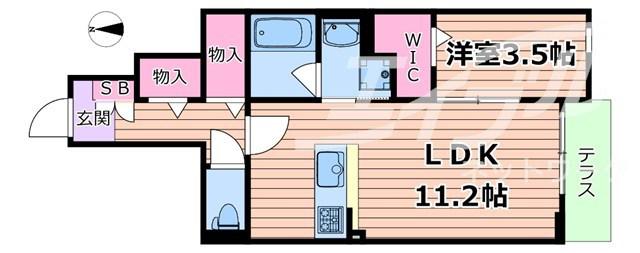 メゾン大島IV(1LDK/1階)の間取り写真