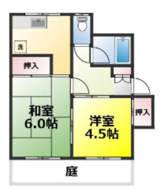 サンハイツ増田(2K/1階)の間取り写真