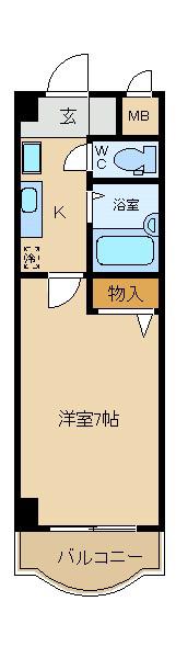 ノルデンハイム東三国III(1K/10階)の間取り写真
